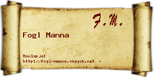 Fogl Manna névjegykártya